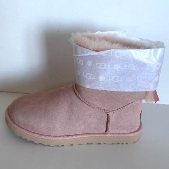 UGG Women's Mini Bailey Bow II Beige Blush Light Pink 8 - Picture 13 of 15